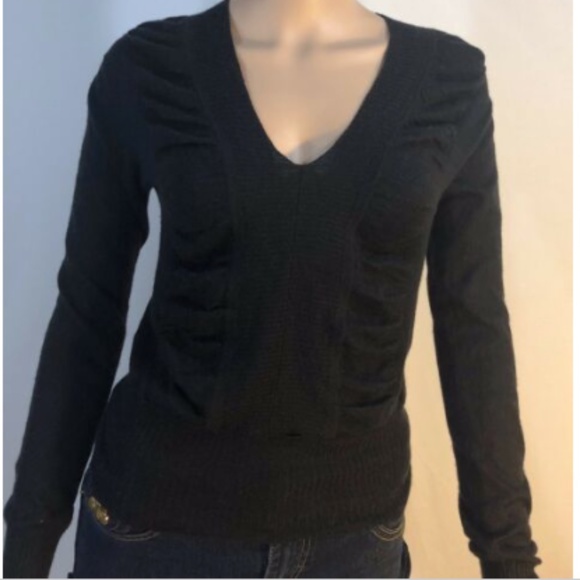 Herve Leger Womens Sweater Pullover Black Silk XS